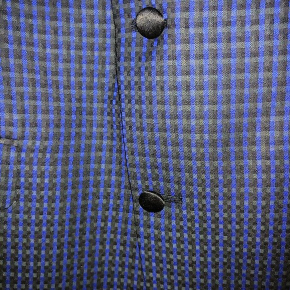 Tuxedo Jacket - Sz 42 - Navy checkered blue / black lapel - Bar 111 - Slim - Picture 3 of 14